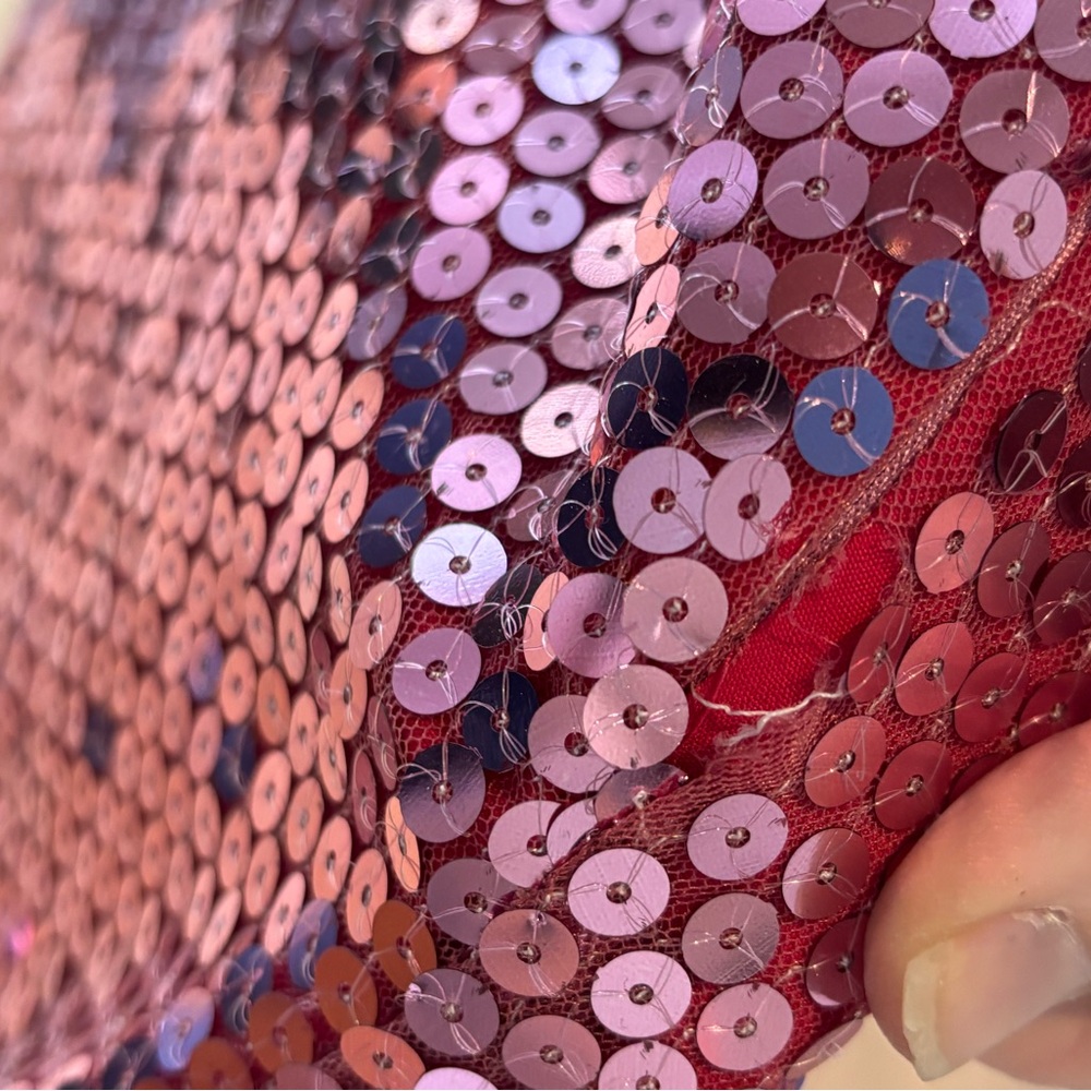 LoveShackFancy Alva pink sequin ruffle sleeve mini dress $575 with tags read - Picture 14 of 14